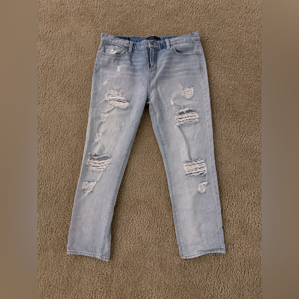 Lucky Brand Light Blue Distressed Boyfriend Jeans